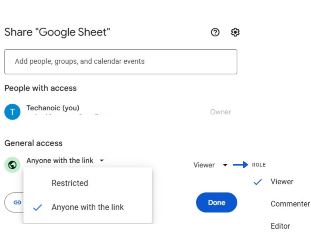 Saving and Sharing in Google Sheets